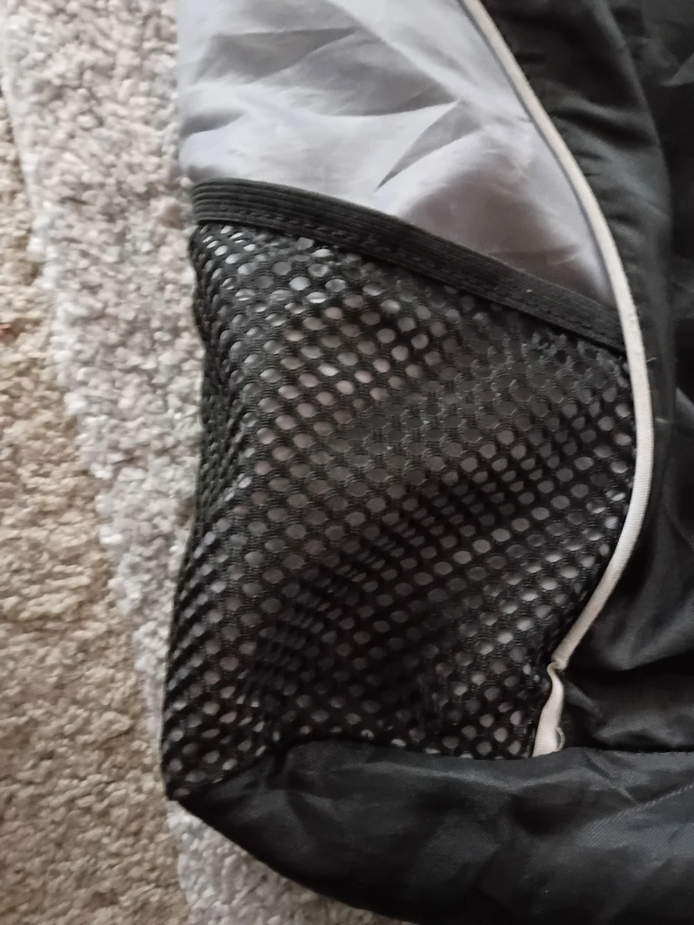 Men's Black and Light Gray Drawstring Backpack- Unbranded